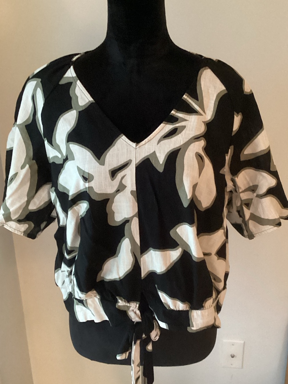 Nine West linen Drawstring Top